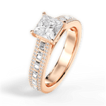 Lynn Princess Cut Lab Grown Diamond 18Kt Rose Gold Engagement Ring - View 3