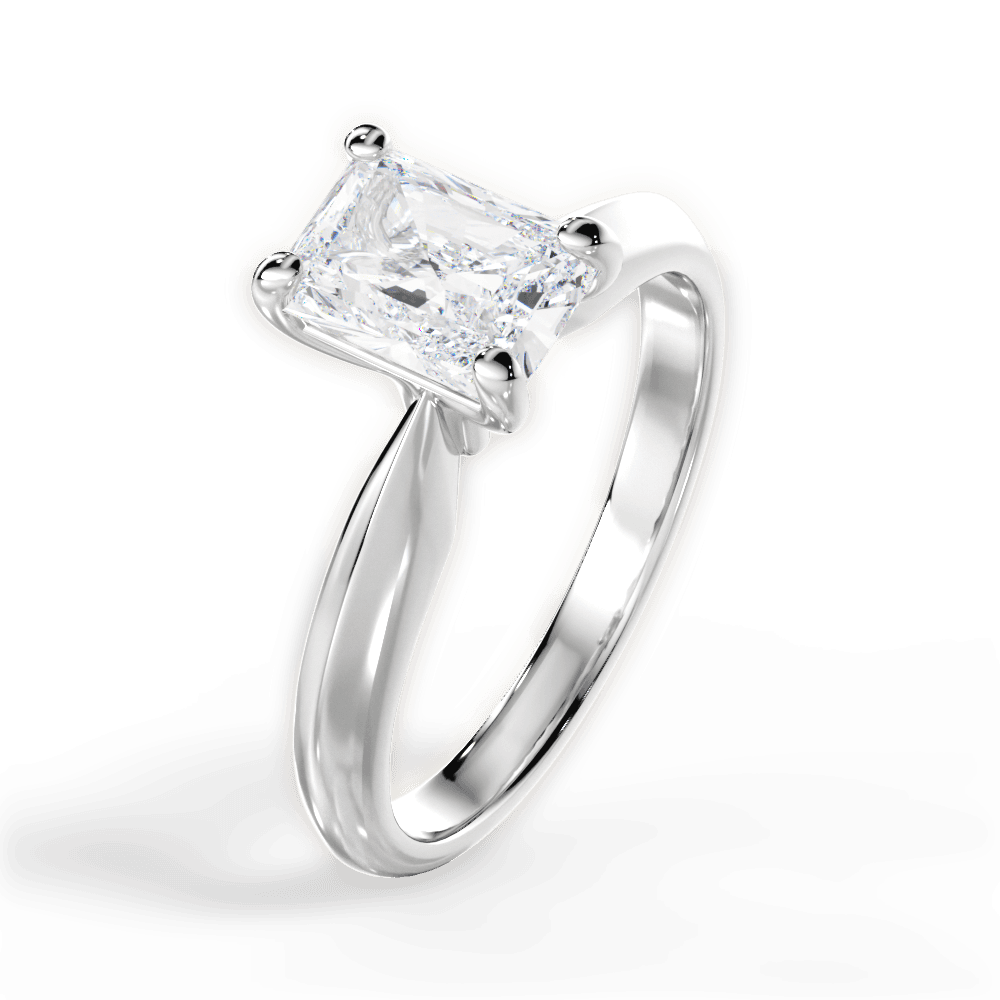 Aria Radiant Cut Lab Grown Diamond Platinum Engagement Ring - View 4