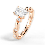 Emma Emerald Cut Lab Grown Diamond 18Kt Rose Gold Engagement Ring - View 3