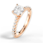 Dana Asscher Cut Lab Grown Diamond 18Kt Rose Gold Engagement Ring - View 2
