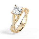 Aubrey Asscher Cut Lab Grown Diamond 18Kt Yellow Gold Engagement Ring - View 4
