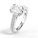Denise Oval Cut Lab Grown Diamond Platinum Engagement Ring - View 4