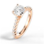 Dana Cushion Cut Lab Grown Diamond 18Kt Rose Gold Engagement Ring - View 4
