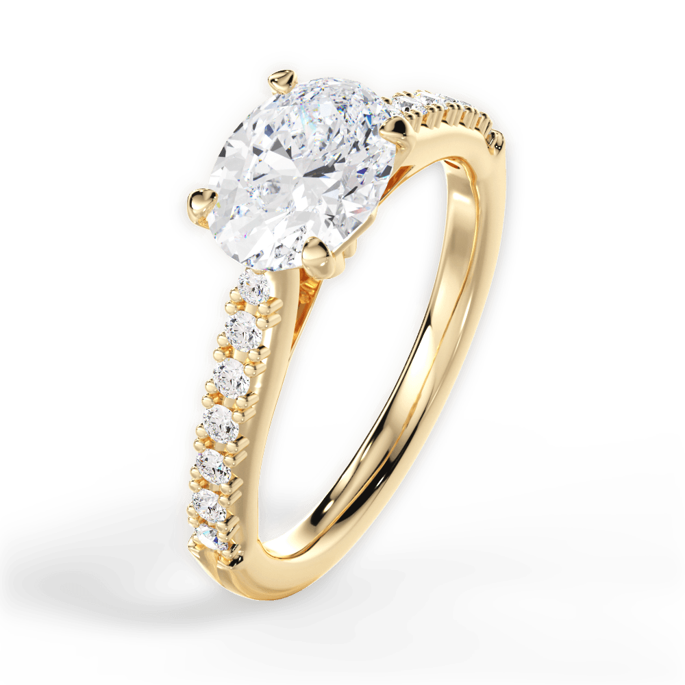 Diane Oval Cut Lab Grown Diamond 18Kt Yellow Gold Engagement Ring - View 2