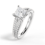 Jessica Princess Cut Lab Grown Diamond 18Kt White Gold Engagement Ring - View 3