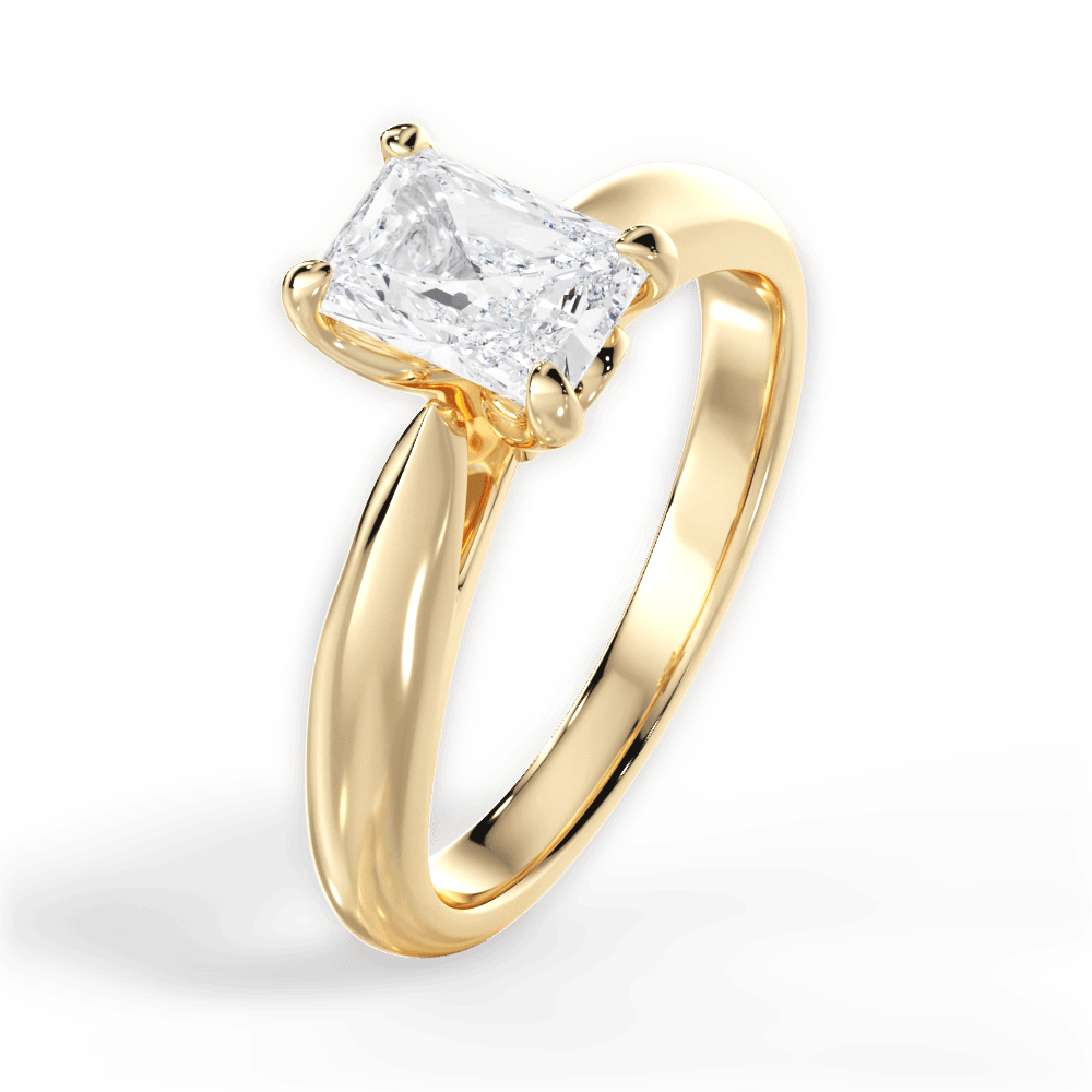 Dolores Radiant Cut Lab Grown Diamond 18Kt Yellow Gold Engagement Ring - View 4