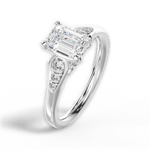 Cecilia Emerald Cut Lab Grown Diamond Platinum Engagement Ring - View 4