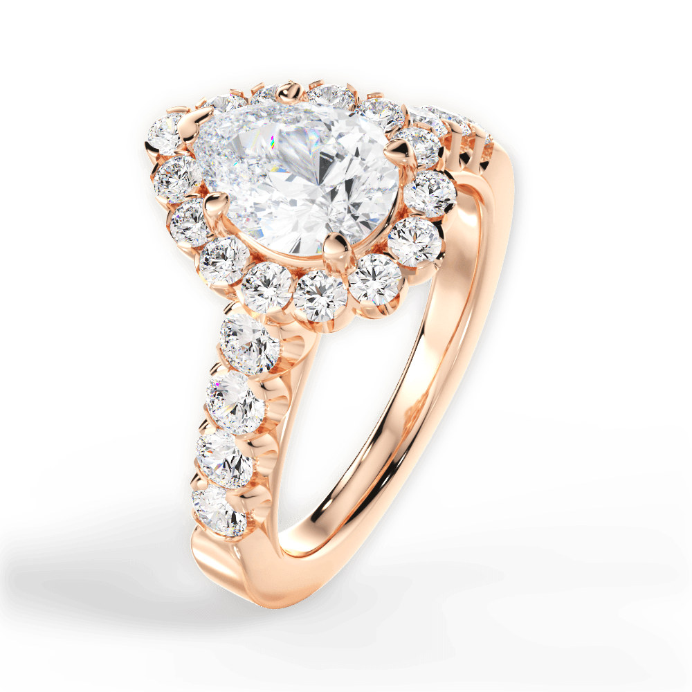 Lacey Pear Cut Lab Grown Diamond 18Kt Rose Gold Engagement Ring - View 4