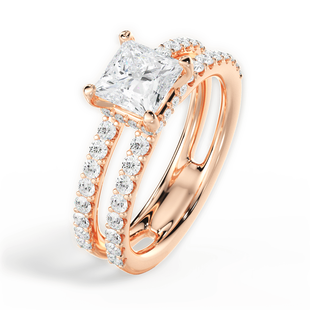 Christie Princess Cut Lab Grown Diamond 18Kt Rose Gold Engagement Ring - View 4