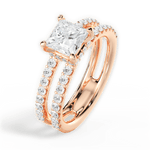 Christie Princess Cut Lab Grown Diamond 18Kt Rose Gold Engagement Ring - View 4