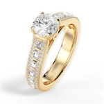 Lynn Round Cut Lab Grown Diamond 18Kt Yellow Gold Engagement Ring - View 2