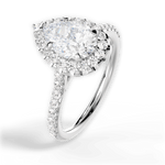 Leah Pear Cut Lab Grown Diamond 14Kt White Gold Engagement Ring - View 2