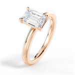 Brenda Emerald Cut Lab Grown Diamond 18Kt Rose Gold Engagement Ring - View 3