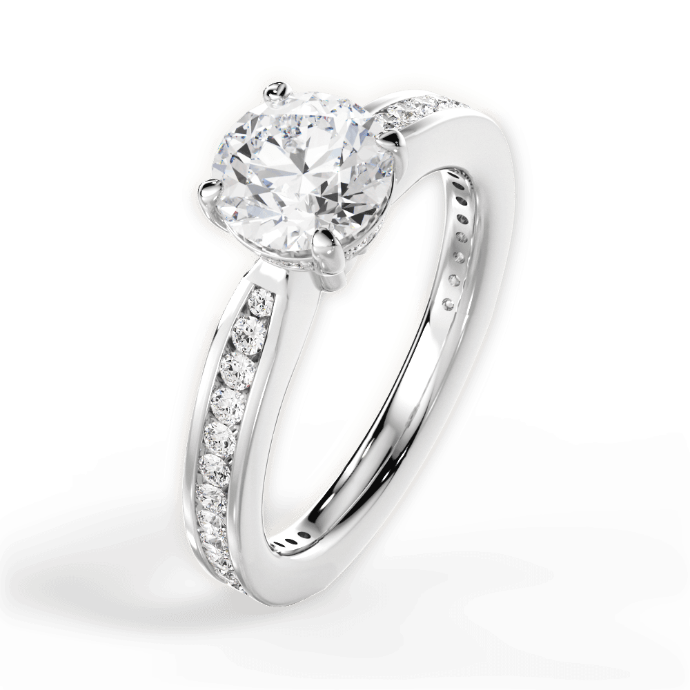 Katelyn Round Cut Lab Grown Diamond Platinum Engagement Ring - View 4