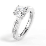 Katelyn Round Cut Lab Grown Diamond 14Kt White Gold Engagement Ring - View 4