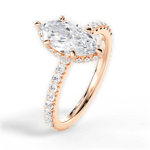Isabella Marquise Cut Lab Grown Diamond 18Kt Rose Gold Engagement Ring - View 2