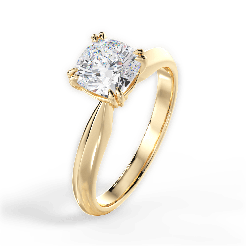 Claudia Cushion Cut Lab Grown Diamond 18Kt Yellow Gold Engagement Ring - View 2