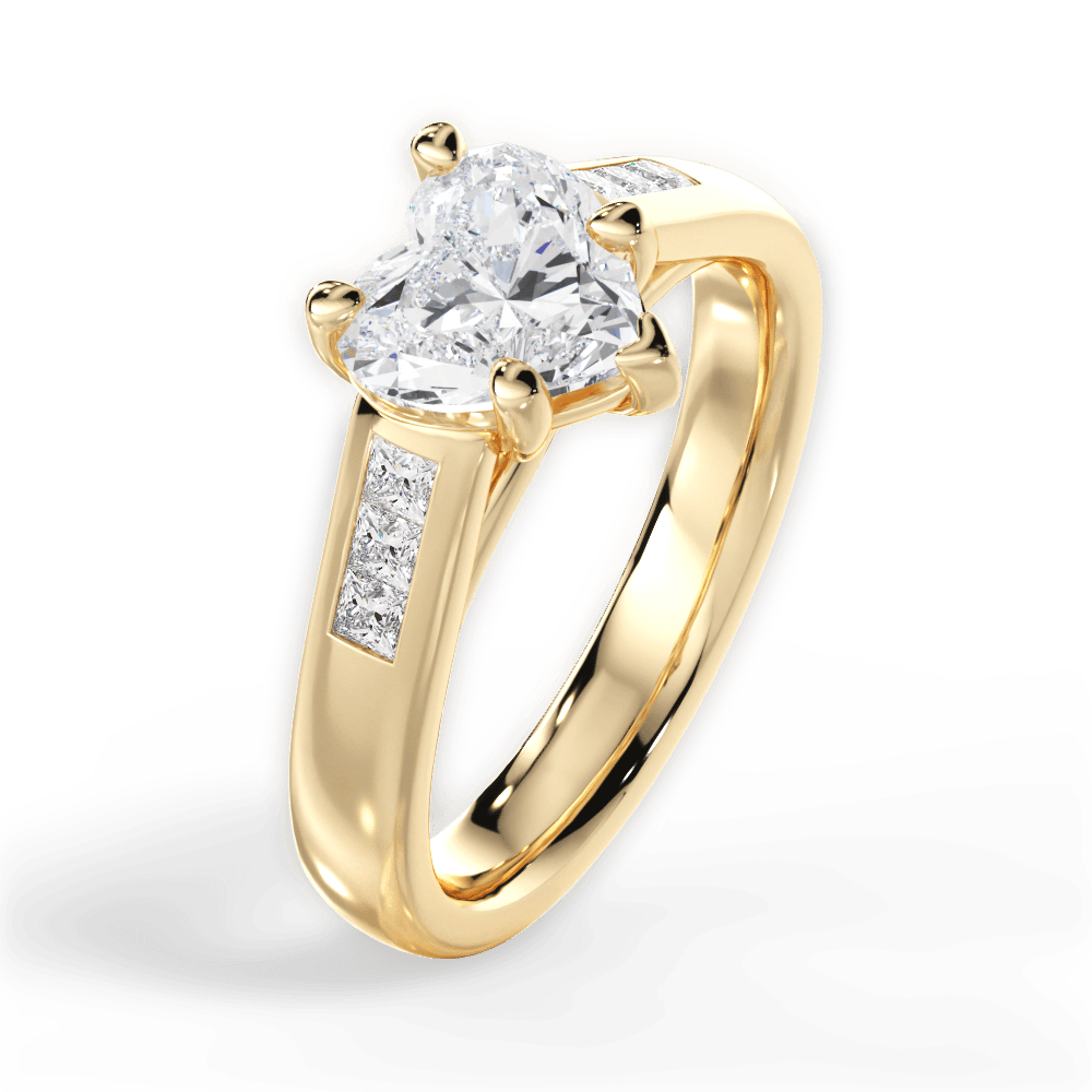 Brittany Heart Cut Lab Grown Diamond 18Kt Yellow Gold Engagement Ring - View 4
