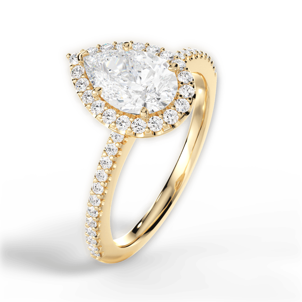 Joanne Pear Cut Lab Grown Diamond 18Kt Yellow Gold Engagement Ring - View 2