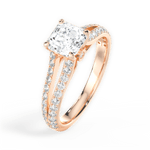 Kendra Asscher Cut Lab Grown Diamond 18Kt Rose Gold Engagement Ring - View 3