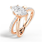 Jennifer Marquise Cut Lab Grown Diamond 18Kt Rose Gold Engagement Ring - View 3