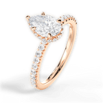 Isabella Pear Cut Lab Grown Diamond 18Kt Rose Gold Engagement Ring - View 2