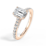 Laura Emerald Cut Lab Grown Diamond 18Kt Rose Gold Engagement Ring - View 4