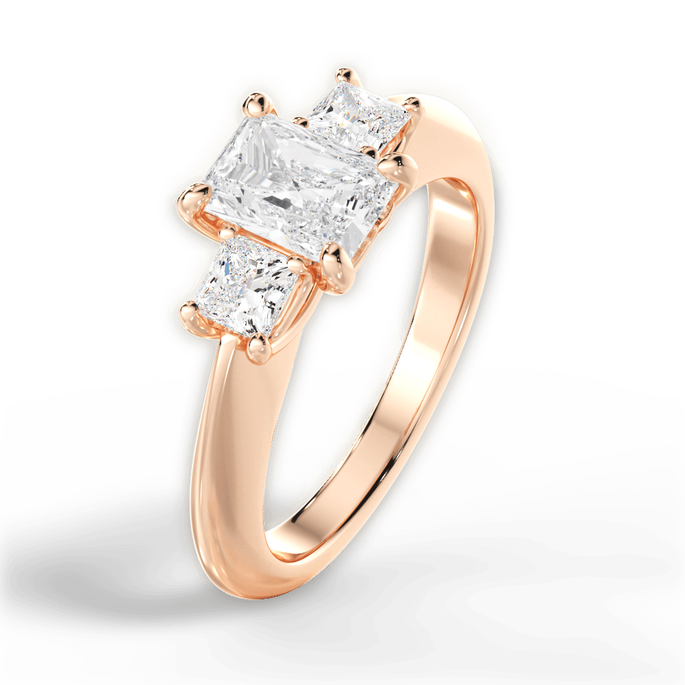 Dorothy Radiant Cut Lab Grown Diamond 18Kt Rose Gold Engagement Ring - View 4