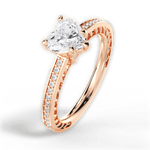 Donna Heart Cut Lab Grown Diamond 18Kt Rose Gold Engagement Ring - View 3