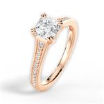 Delia Asscher Cut Lab Grown Diamond 18Kt Rose Gold Engagement Ring - View 2