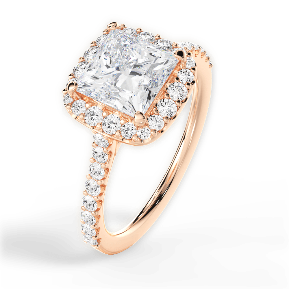 Ingrid Princess Cut Lab Grown Diamond 18Kt Rose Gold Engagement Ring - View 4