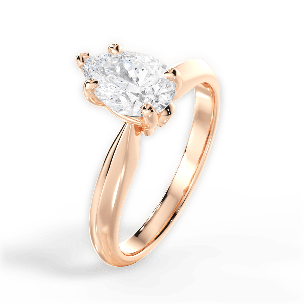 Diana Pear Cut Lab Grown Diamond 18Kt Rose Gold Engagement Ring - View 4