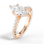Dana Marquise Cut Lab Grown Diamond 18Kt Rose Gold Engagement Ring - View 2