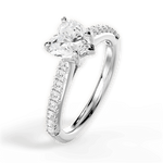 Elizabeth Heart Cut Lab Grown Diamond 14Kt White Gold Engagement Ring - View 4