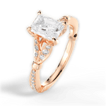 Geraldine Radiant Cut Lab Grown Diamond 18Kt Rose Gold Engagement Ring - View 2
