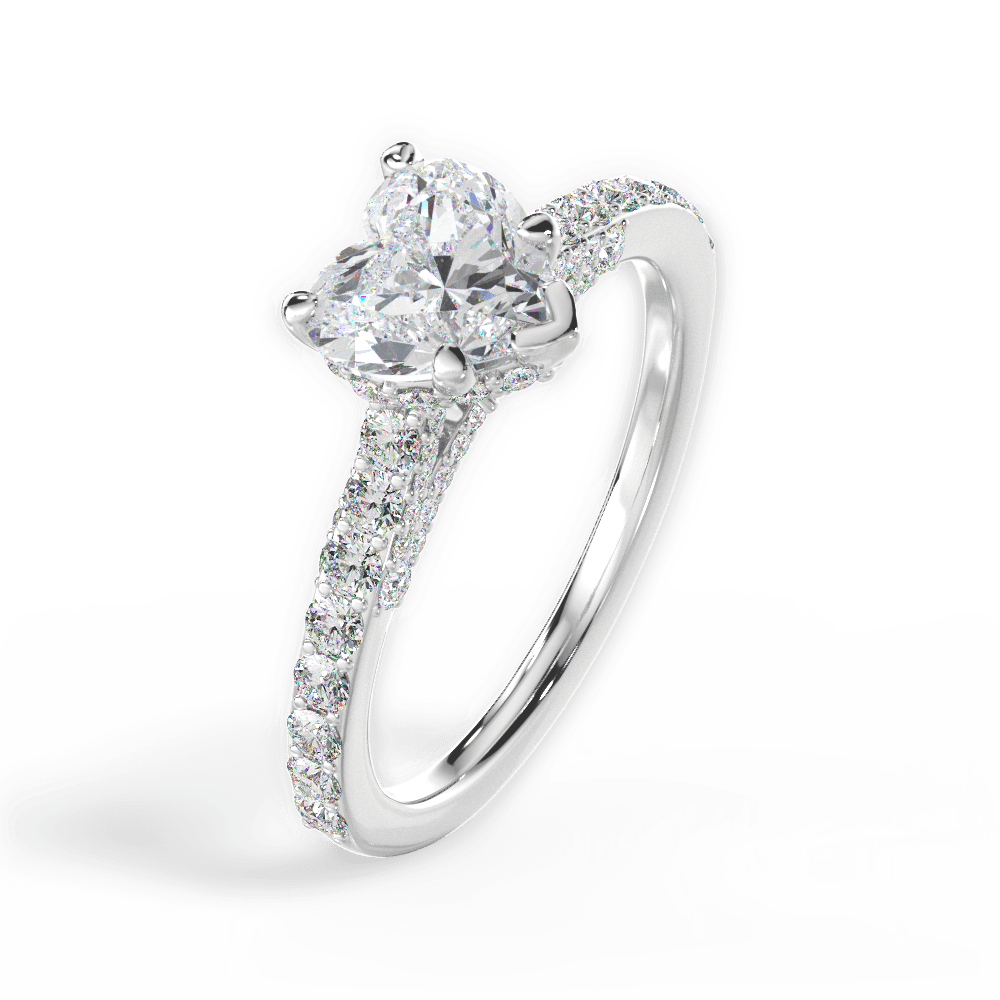 Laura Heart Cut Lab Grown Diamond 18Kt White Gold Engagement Ring - View 3
