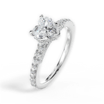 Laura Heart Cut Lab Grown Diamond Platinum Engagement Ring - View 3