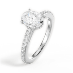 Joan Oval Cut Lab Grown Diamond Platinum Engagement Ring - View 2