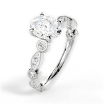 Edith Oval Cut Lab Grown Diamond Platinum Engagement Ring - View 4