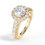 Lacey Round Cut Lab Grown Diamond 18Kt Yellow Gold Engagement Ring - View 3