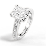 Denise Radiant Cut Lab Grown Diamond 14Kt White Gold Engagement Ring - View 4