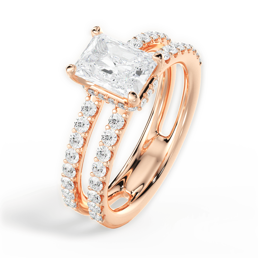Christie Radiant Cut Lab Grown Diamond 18Kt Rose Gold Engagement Ring - View 3