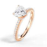 Giselle Heart Cut Lab Grown Diamond 18Kt Rose Gold Engagement Ring - View 3
