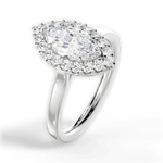 Fiona Marquise Cut Lab Grown Diamond 18Kt White Gold Engagement Ring - View 2