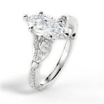 Geraldine Marquise Cut Lab Grown Diamond 18Kt White Gold Engagement Ring - View 4