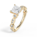 Edith Princess Cut Lab Grown Diamond 18Kt Yellow Gold Engagement Ring - View 4