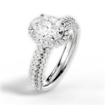 Jocelyn Oval Cut Lab Grown Diamond 18Kt White Gold Engagement Ring - View 2