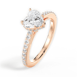 Joan Heart Cut Lab Grown Diamond 18Kt Rose Gold Engagement Ring - View 4