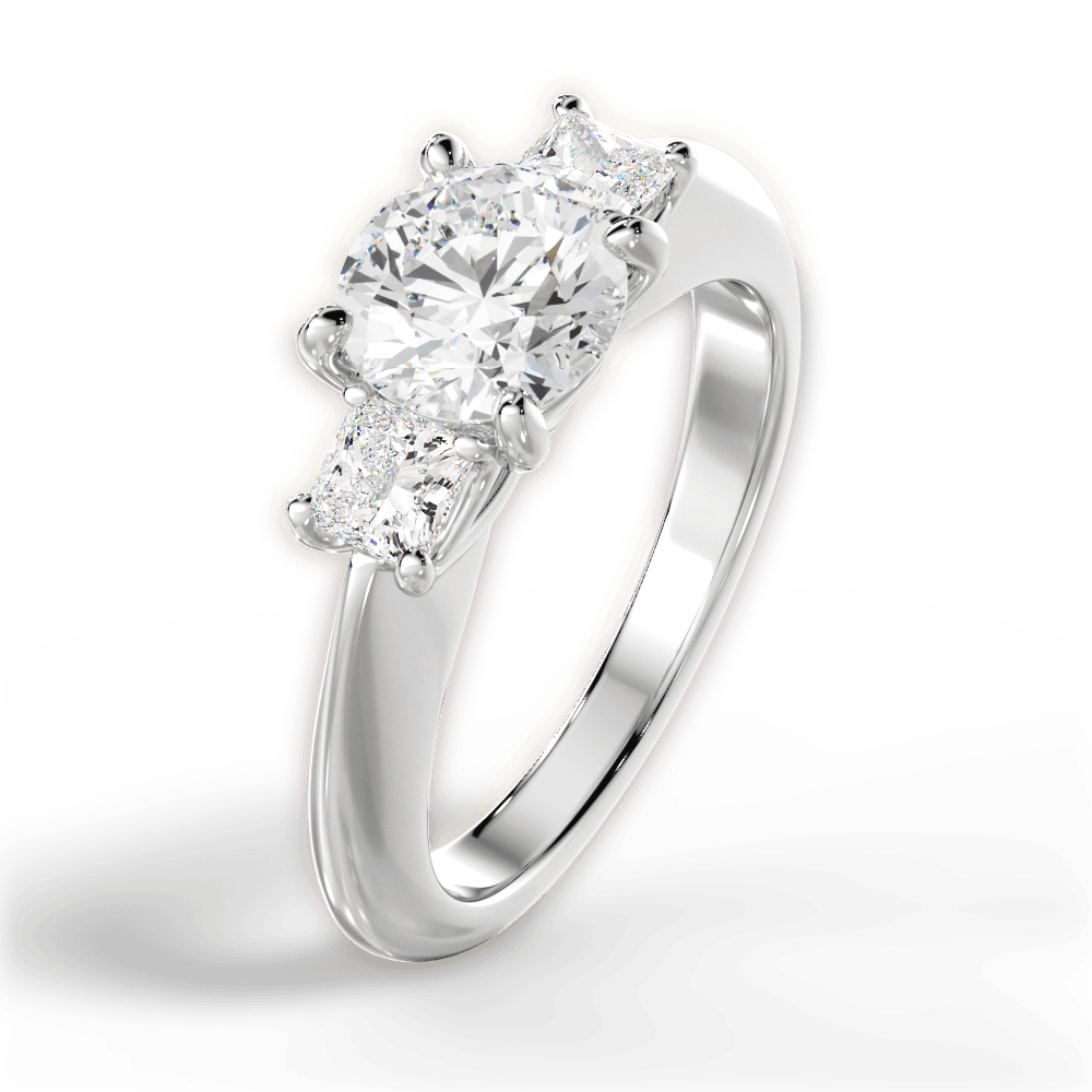 Dorothy Round Cut Lab Grown Diamond Platinum Engagement Ring - View 4