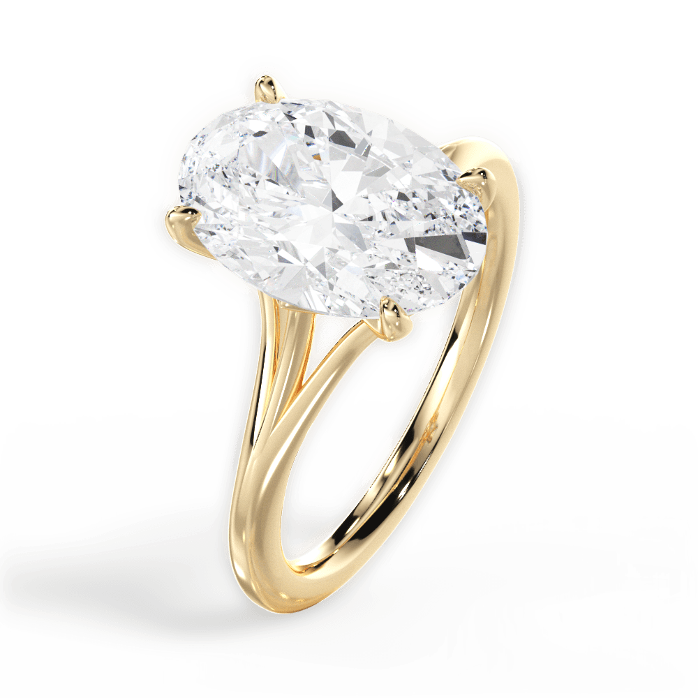 Anita Oval Cut Lab Grown Diamond 18Kt Yellow Gold Engagement Ring - View 4
